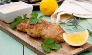 crabcakes på färsk krabba