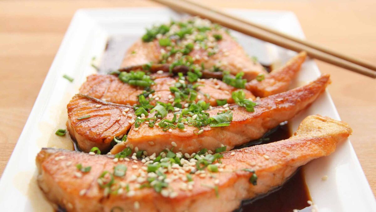stekt laxfilé med wasabi